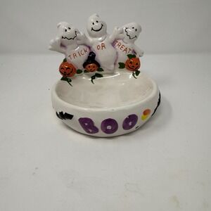 Vintage 1999 GAC Trick or Treat Halloween Ceramic Candy Dish‎